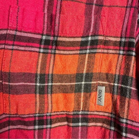DKNY Pink & Orange Plaid Flannel Tunic - Picture 5 of 7